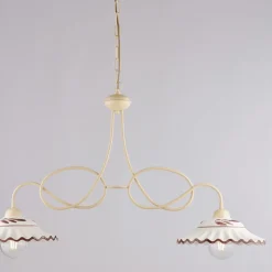 Lampadario in Metallo in Ceramica 2 Luci per Interni - Polaris