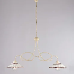 Lampadario in Metallo in Ceramica 2 Luci per Interni - Polaris