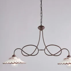 Lampadario in Metallo in Ceramica 2 Luci per Interni - Polaris