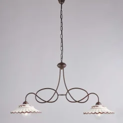 Lampadario in Metallo in Ceramica 2 Luci per Interni - Polaris