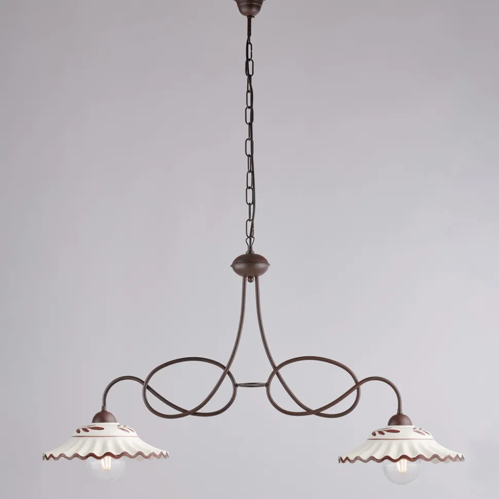 Lampadario in Metallo in Ceramica 2 Luci per Interni - Polaris