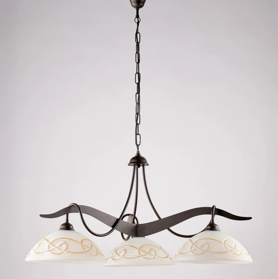 Lampadario in Metallo in Vetro 3 Luci per Illuminazione Interni - Musca