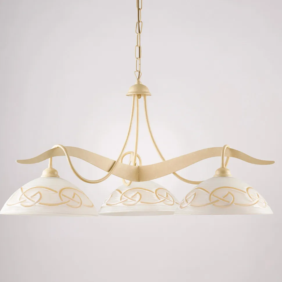 Lampadario in Metallo in Vetro 3 Luci per Illuminazione Interni - Musca