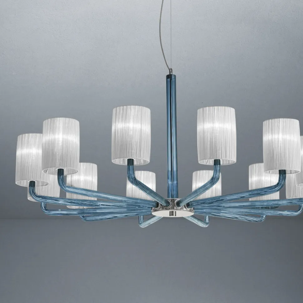 Lampadario in Vetro di Venezia e Metallo Fatto a Mano in Italia - Graham