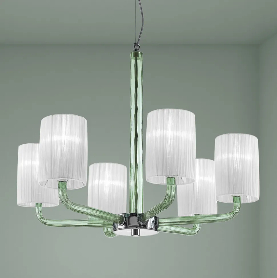 Lampadario in Vetro di Venezia e Metallo Fatto a Mano in Italia - Graham