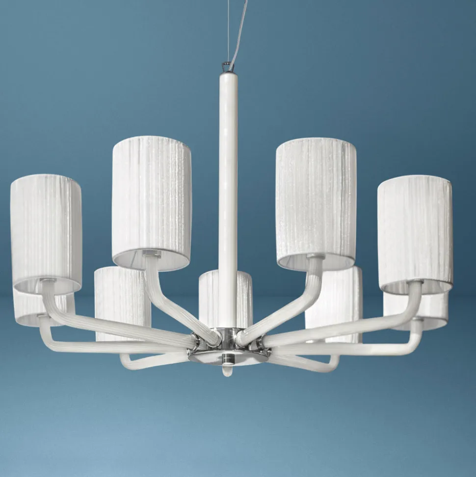 Lampadario in Vetro di Venezia e Metallo Fatto a Mano in Italia - Graham