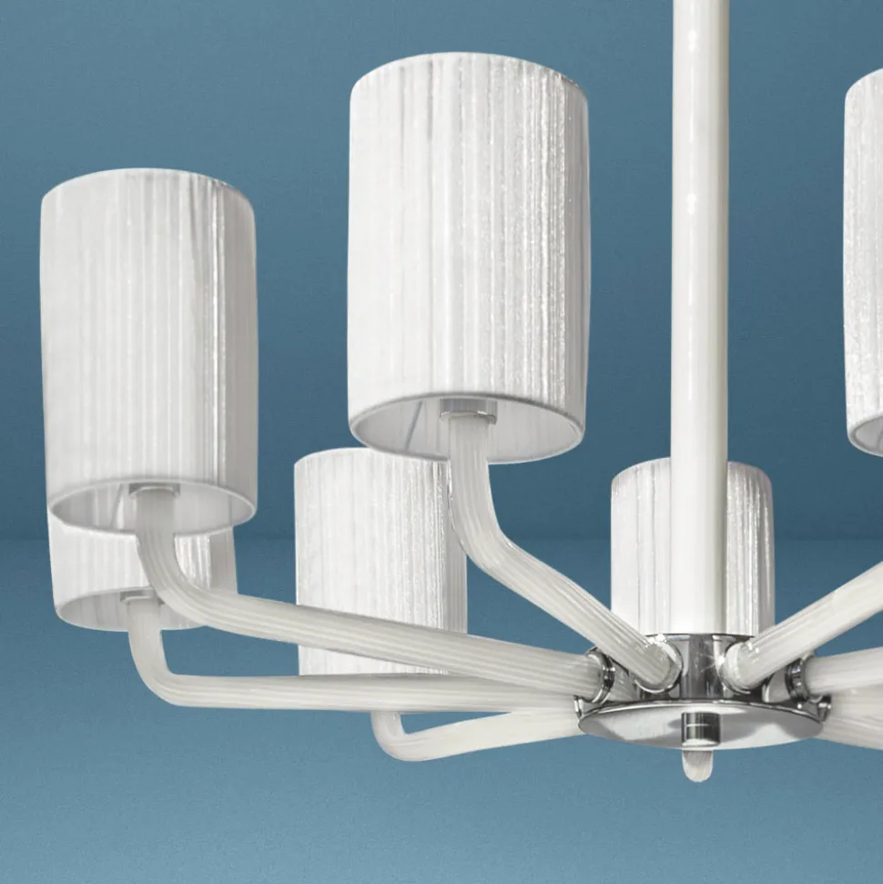 Lampadario in Vetro di Venezia e Metallo Fatto a Mano in Italia - Graham