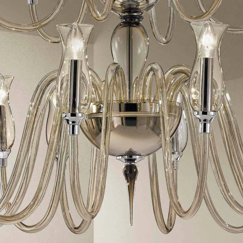 Lampadario in Vetro di Venezia Fatto a Mano a 18 Luci Made in Italy - Vittoria