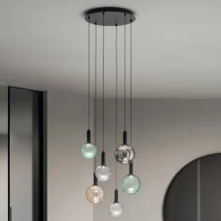 Lampadario in Vetro Soffiato Colorato e con Decorazione Balloton - Fairy