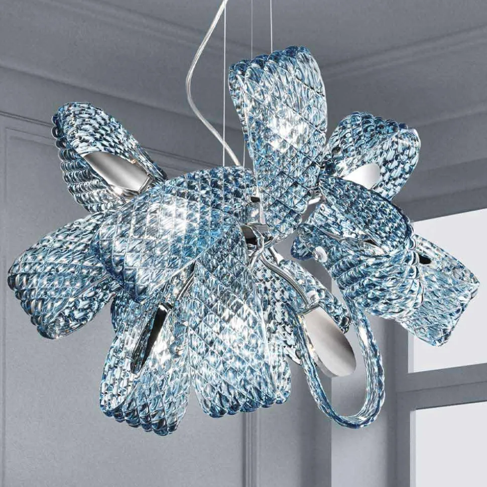 Lampadario in Vetro Veneziano a 9 Luci, Fatto a Mano in Italia - Diamonique