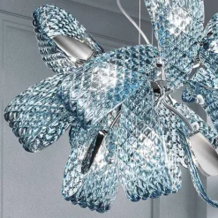 Lampadario in Vetro Veneziano a 9 Luci, Fatto a Mano in Italia - Diamonique