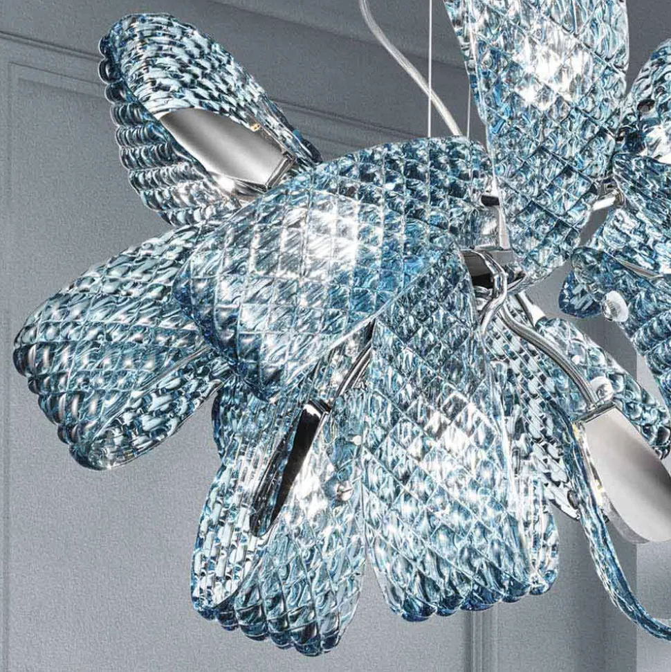 Lampadario in Vetro Veneziano a 9 Luci, Fatto a Mano in Italia - Diamonique