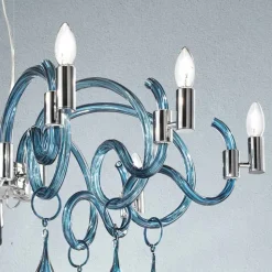 Lampadario in Vetro Veneziano Fatto a Mano a 9 Luci Made in Italy - Bernadette