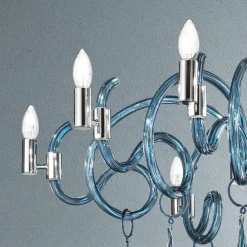 Lampadario in Vetro Veneziano Fatto a Mano a 9 Luci Made in Italy - Bernadette