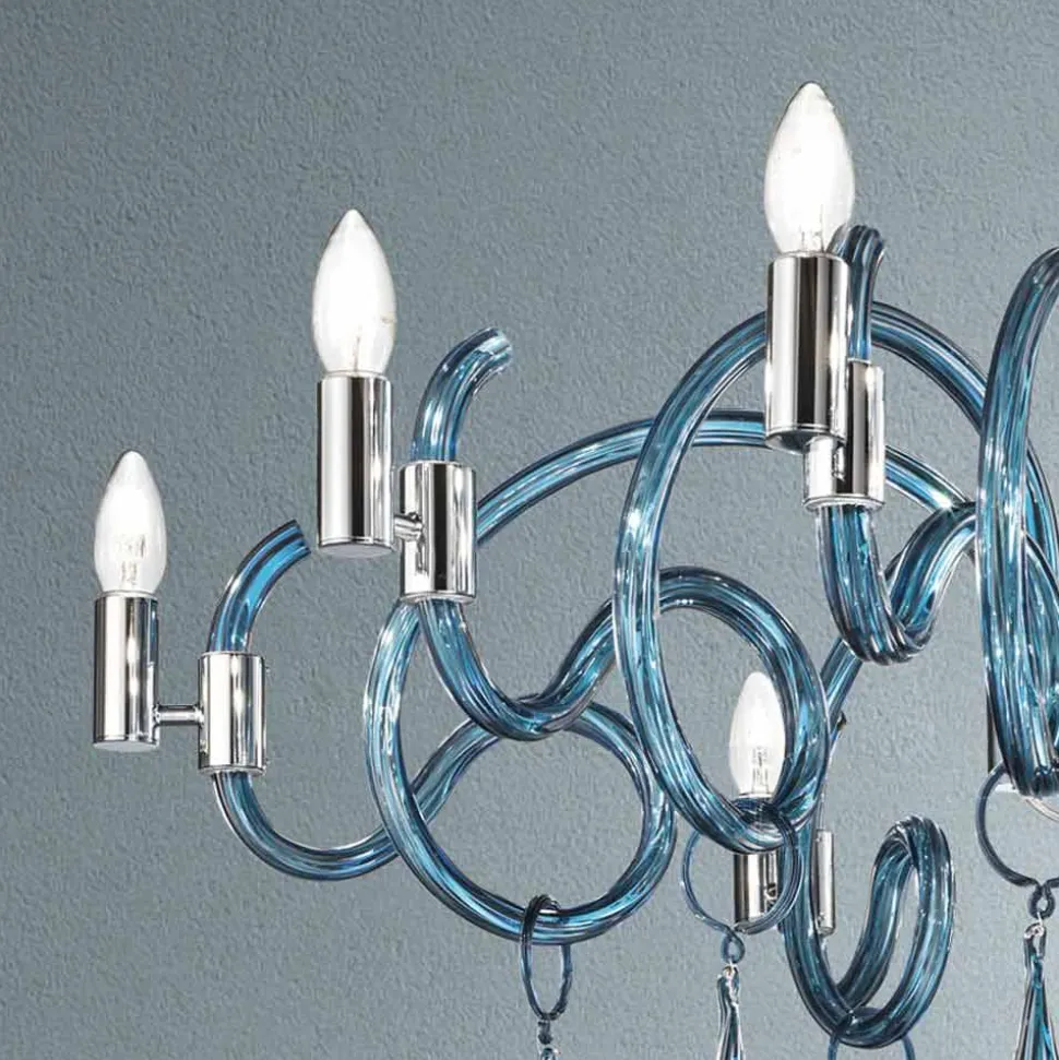 Lampadario in Vetro Veneziano Fatto a Mano a 9 Luci Made in Italy - Bernadette