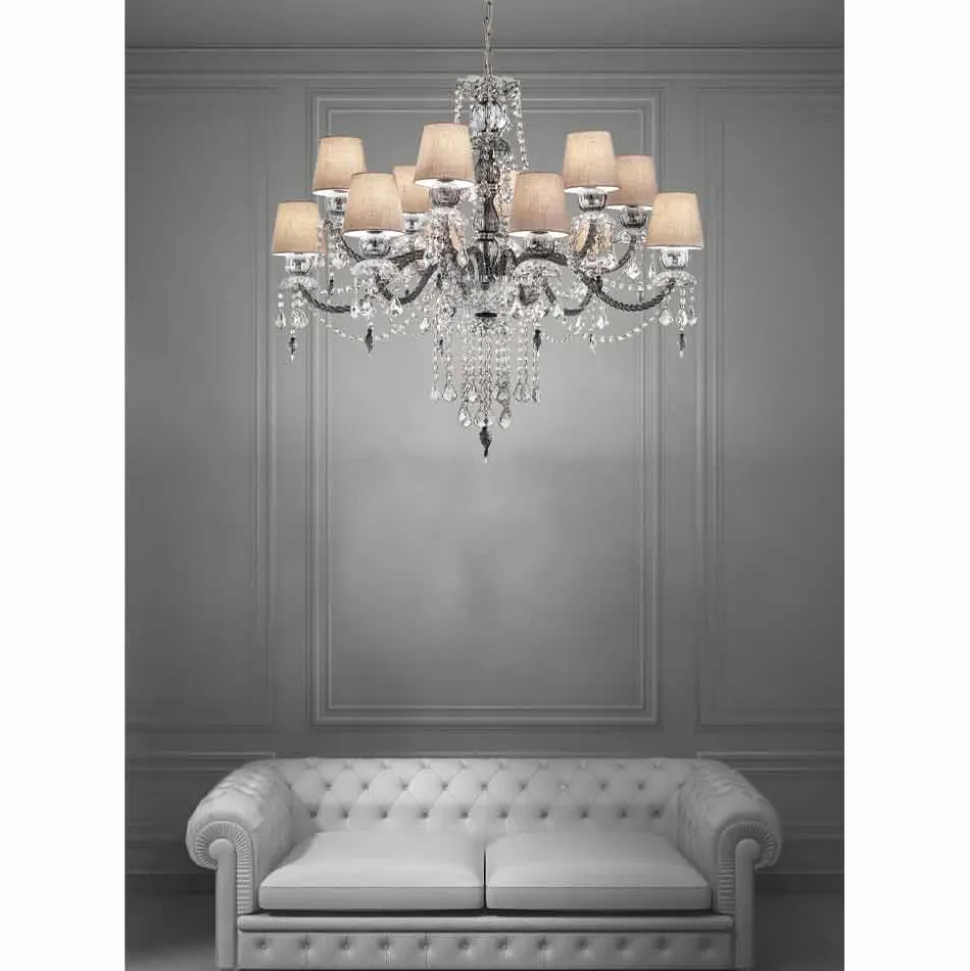 Lampadario in Vetro Veneziano da 12 Luci Artigianale, Made in Italy - Milagros