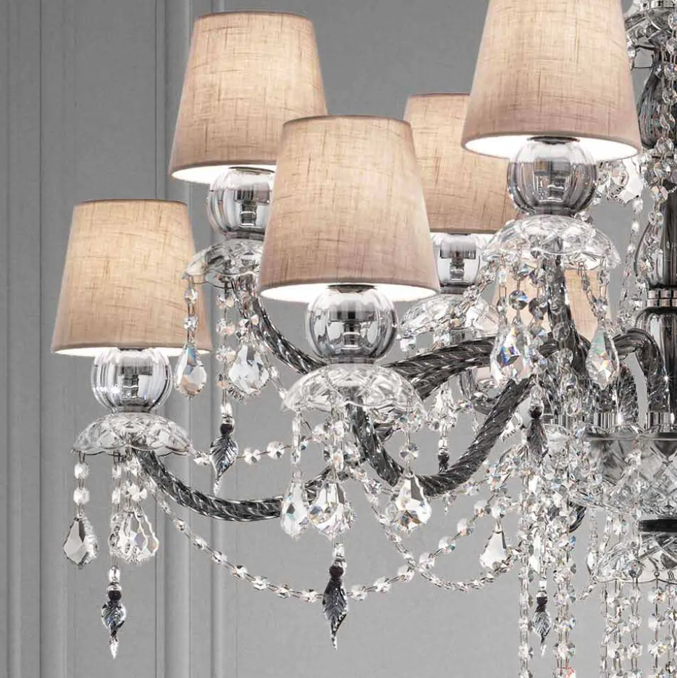 Lampadario in Vetro Veneziano da 12 Luci Artigianale, Made in Italy - Milagros