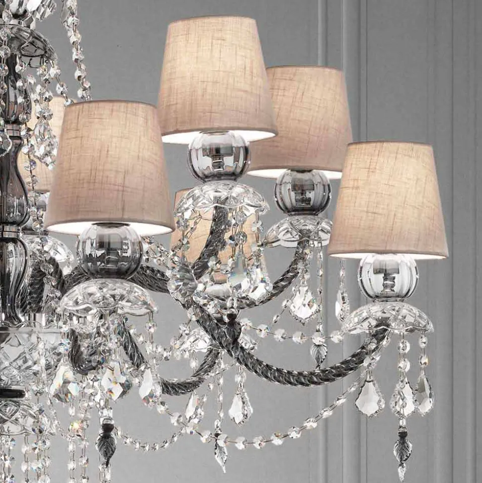 Lampadario in Vetro Veneziano da 12 Luci Artigianale, Made in Italy - Milagros