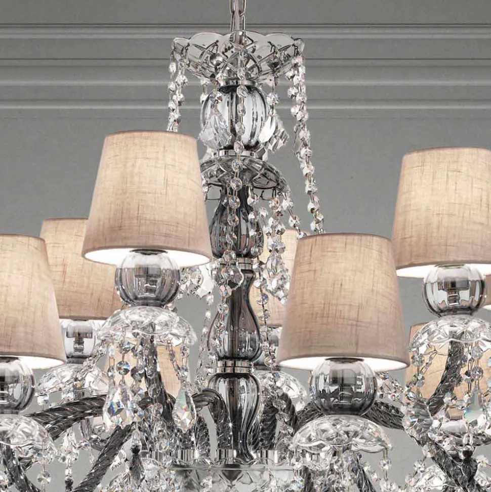 Lampadario in Vetro Veneziano da 12 Luci Artigianale, Made in Italy - Milagros
