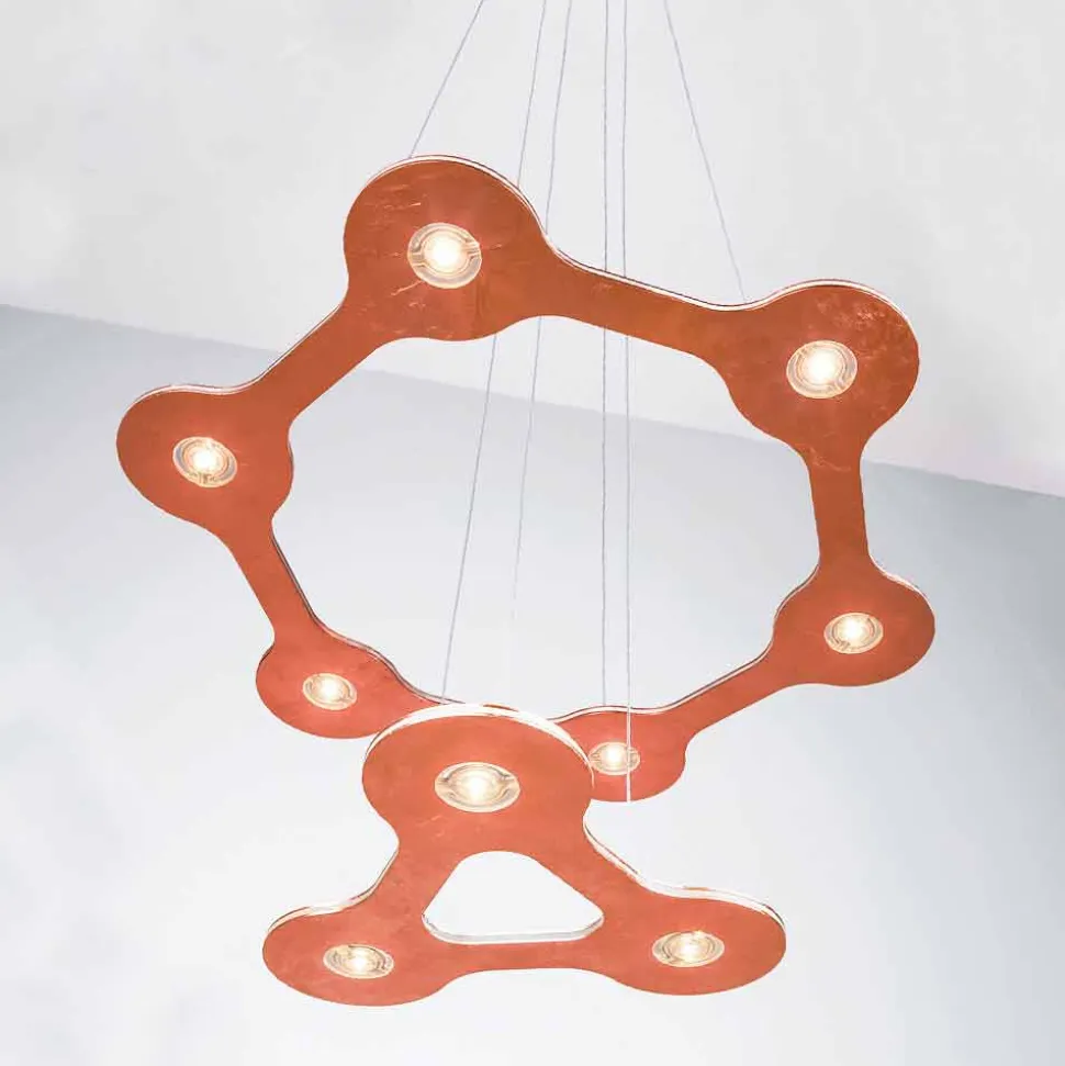 Lampadario LED a 9 Luci in Alluminio Verniciato Made in Italy Pregiato - Flash