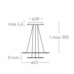 Lampadario LED a 9 Luci in Alluminio Verniciato Made in Italy Pregiato - Flash