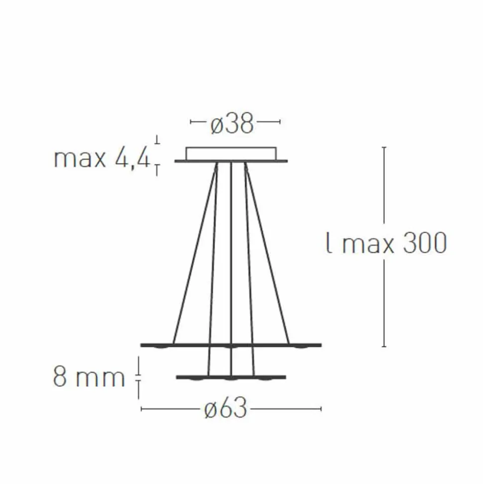 Lampadario LED a 9 Luci in Alluminio Verniciato Made in Italy Pregiato - Flash