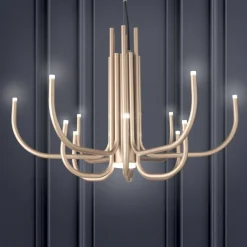 Lampadario LED 13 Luci in Metallo Verniciato Bianco, Nero o Oro  - Scorpio