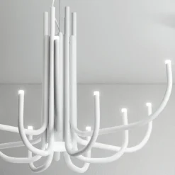 Lampadario LED 13 Luci in Metallo Verniciato Bianco, Nero o Oro - Scorpio