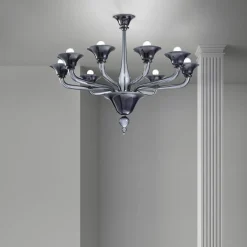 Lampadario 8 Luci Artigianale in Vetro Veneziano Made in Italy - Ismail