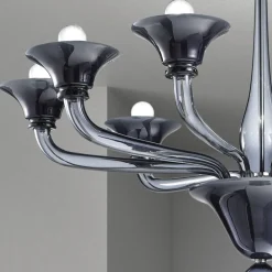Lampadario 8 Luci Artigianale in Vetro Veneziano Made in Italy - Ismail