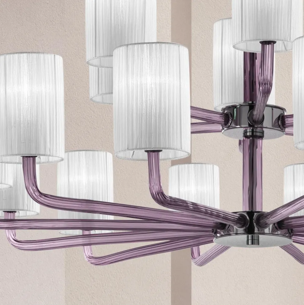 Lampadario 18 Luci Artigianale in Vetro Veneziano Made in Italy - Graham