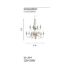 Lampadario 12 Luci Classico in Vetro a Mano Italiano e Metallo - Memore