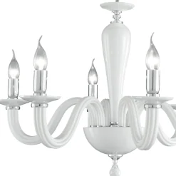 Lampadario 6 Luci Classico in Vetro Italiano Fatto a Mano - Rapallo