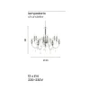 Lampadario 12 Luci Classico in Vetro Italiano Lavorato a Mano - Similo
