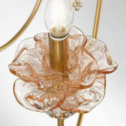 Lampadario 12 Luci Classico in Vetro, Cristallo e Metallo Lusso - Flanders