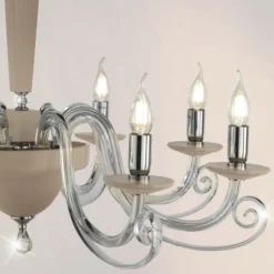 Lampadario 8 Luci Classico Vetro Artigianale Italiano e Cristallo - Malesia
