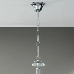 Lampadario 8 Luci Classico Vetro Italiano Lavorato a Mano Ottanio - Similo