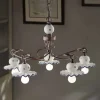 Lampadario 5 Luci Country in Ceramica Artigianale Decorata a Mano - Roma