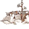 Lampadario 8 Luci in Metallo e Ceramica Decorata a Mano e Rose - Pisa