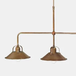Lampadario 3 Luci in Ottone Stile Vintage Made in Italy - Cascina by Il Fanale