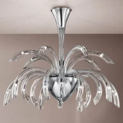 Lampadario 21 Luci in Vetro di Venezia Lavorato a Mano e Metallo - Jason