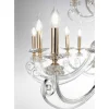 Lampadario 6 Luci in Vetro Soffiato e Cristallo di Lusso Classico - Cassea