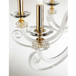 Lampadario 18 Luci in Vetro Soffiato e Cristallo di Lusso Classico - Cassea
