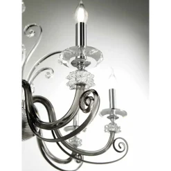 Lampadario 18 Luci in Vetro Soffiato e Cristallo di Lusso Classico - Cassea