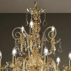 Lampadario 27 Luci in Vetro Veneziano Fatto a Mano in Italia - Fiorentino