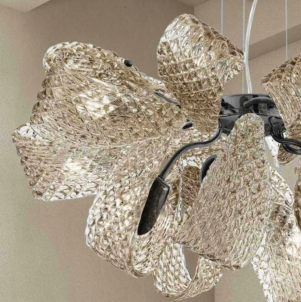 Lampadario Moderno a 12 Luci in Vetro di Venezia, Made in Italy - Diamonique
