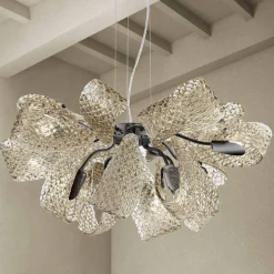 Lampadario Moderno a 12 Luci in Vetro di Venezia, Made in Italy - Diamonique