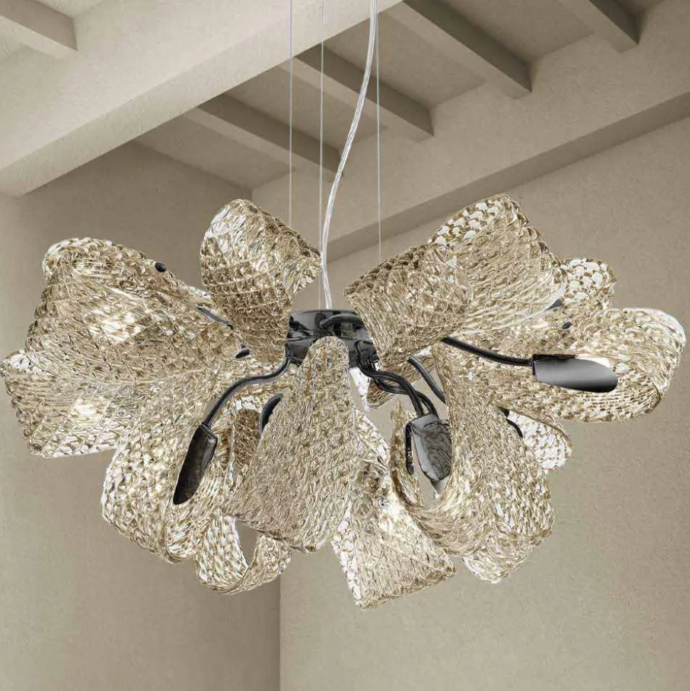 Lampadario Moderno a 12 Luci in Vetro di Venezia, Made in Italy - Diamonique