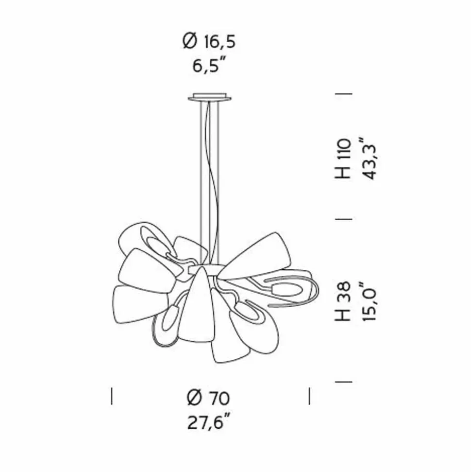 Lampadario Moderno a 12 Luci in Vetro di Venezia, Made in Italy - Diamonique
