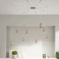Lampadario Moderno in Alluminio Verniciato a Polvere e Cavo Regolabile - Buxus